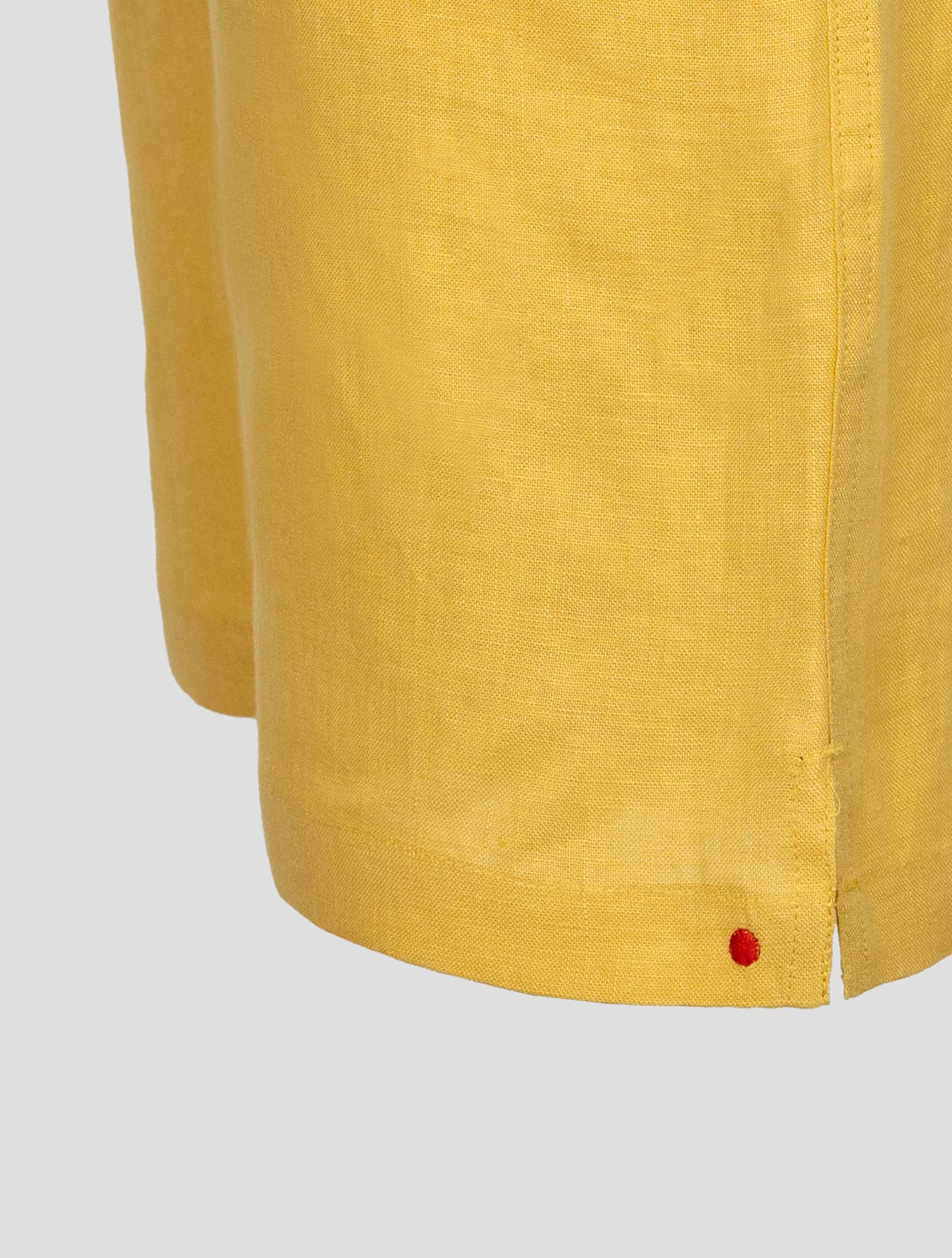 Kiton Yellow Linen Short Pants 4