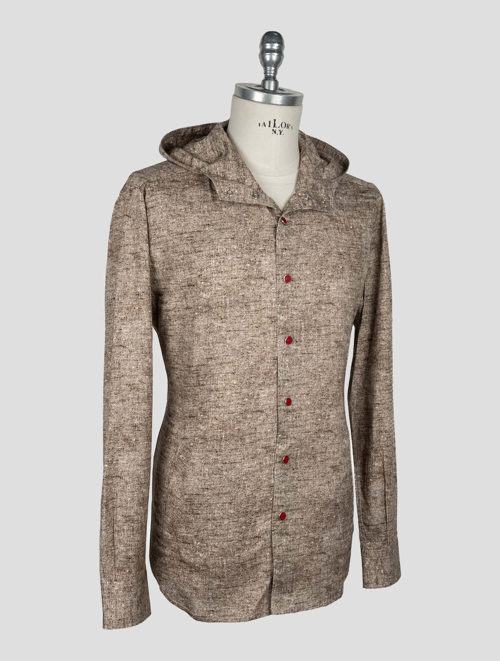 Kiton Brown Cotton Shirt Mariano 3