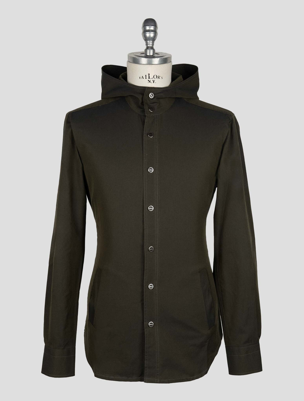 Kiton Dark Green Cotton Shirt Mariano 1
