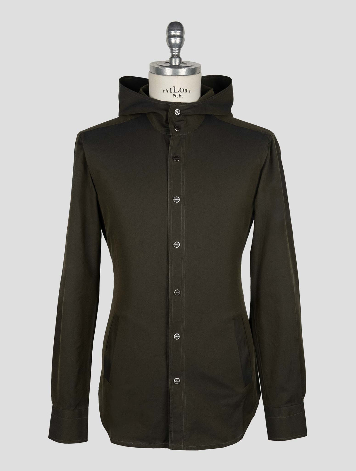 Kiton Dark Green Cotton Shirt Mariano 1