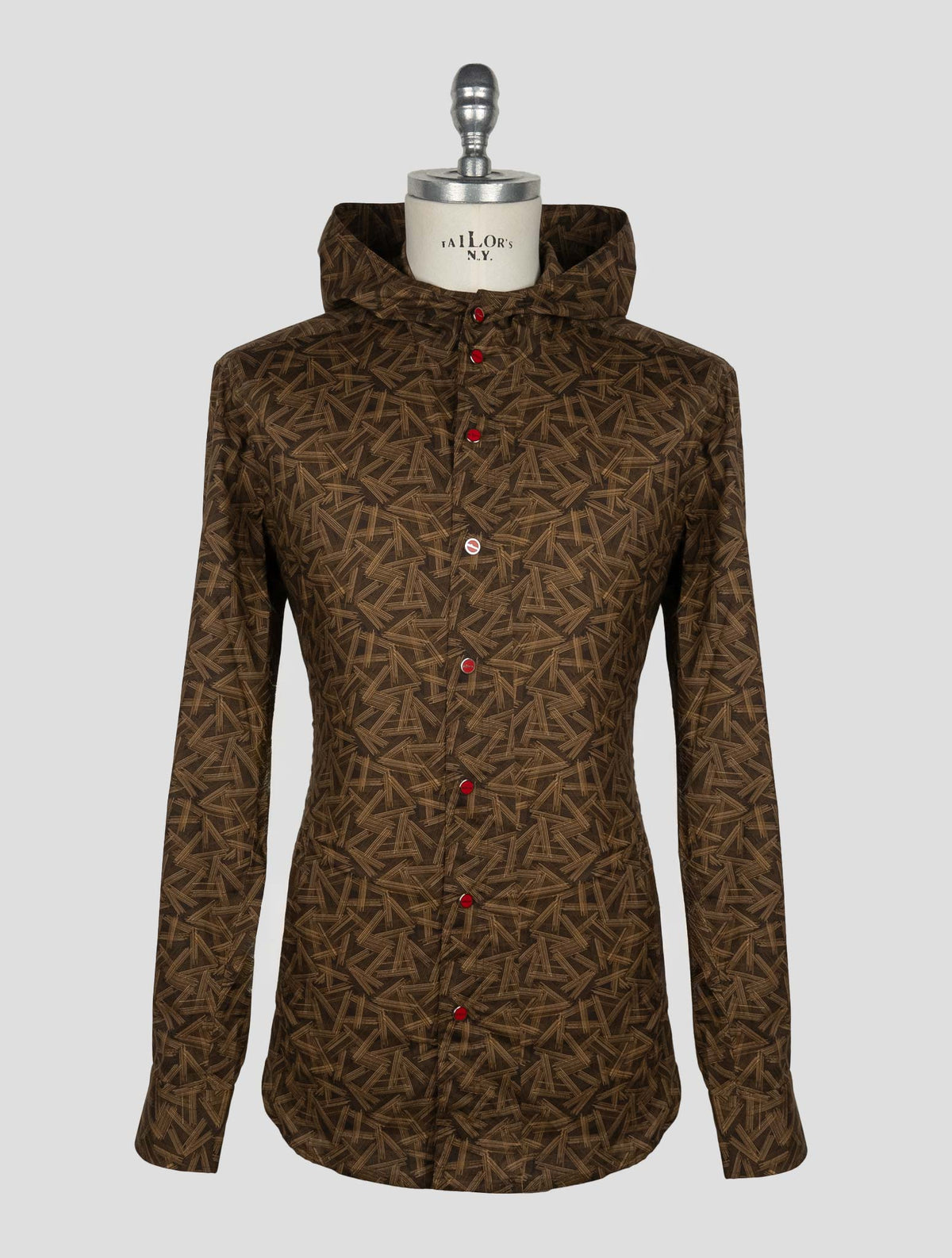 Kiton Brown Cotton Ea Shirt Mariano 1
