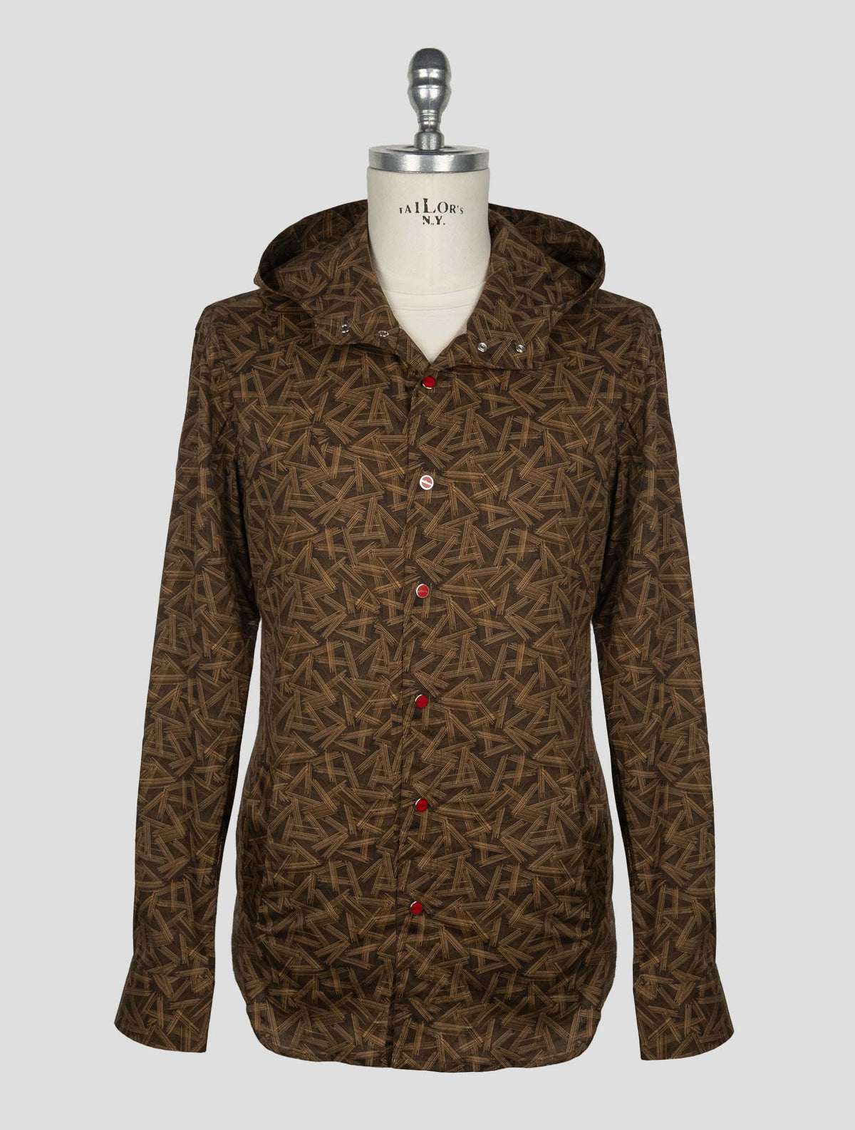 Kiton Brown Cotton Ea Shirt Mariano 2
