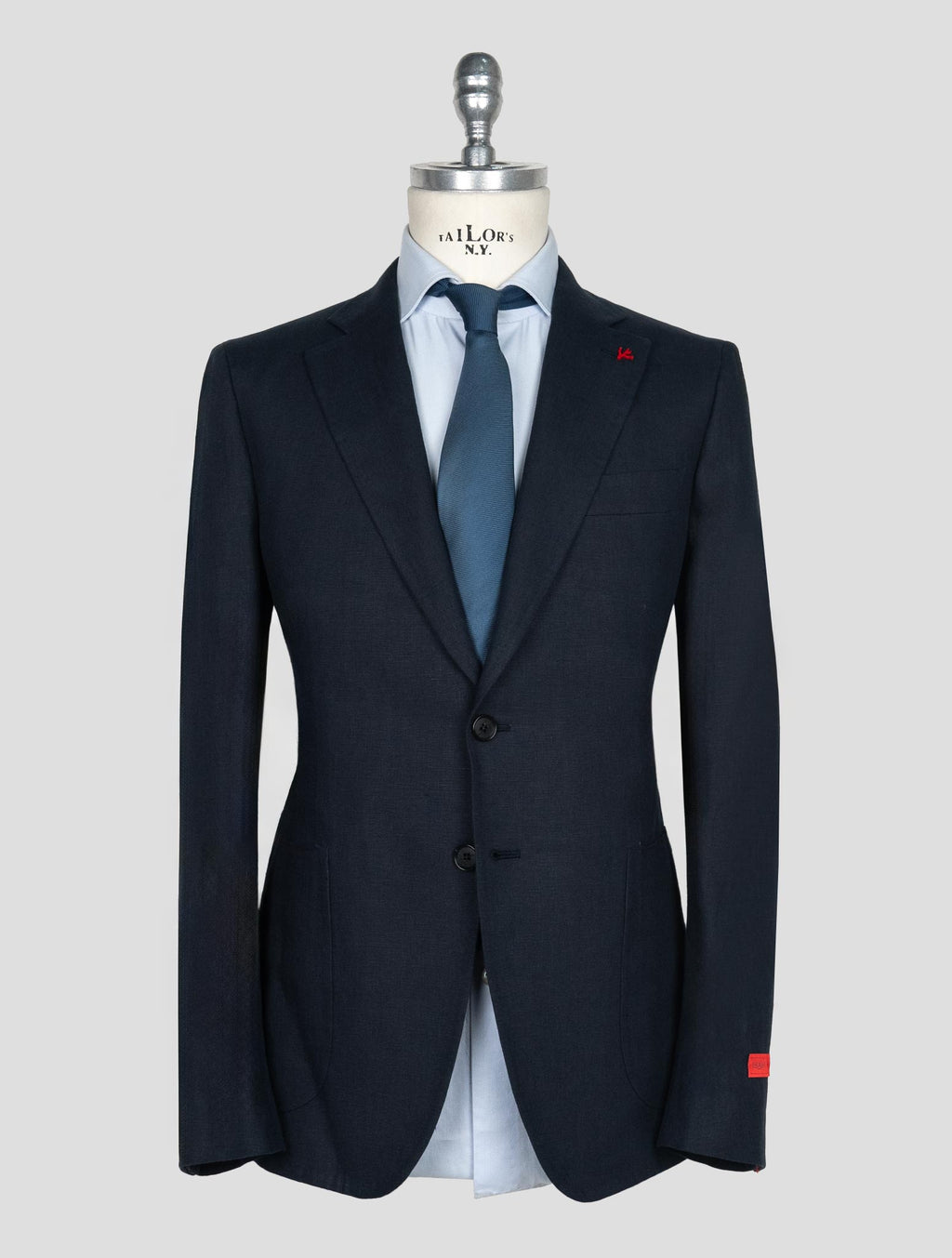 Isaia Blue Navy Linen Suit 1