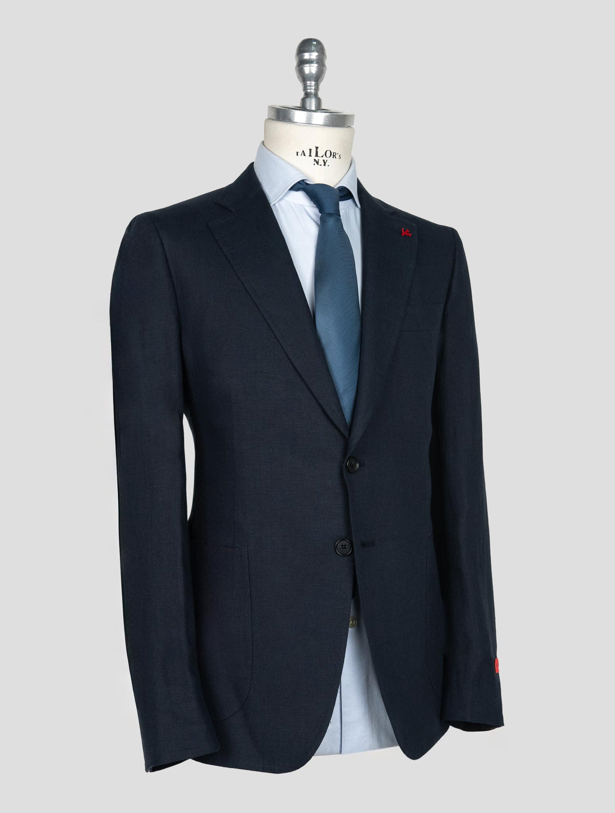 Isaia Blue Navy Linen Suit 2