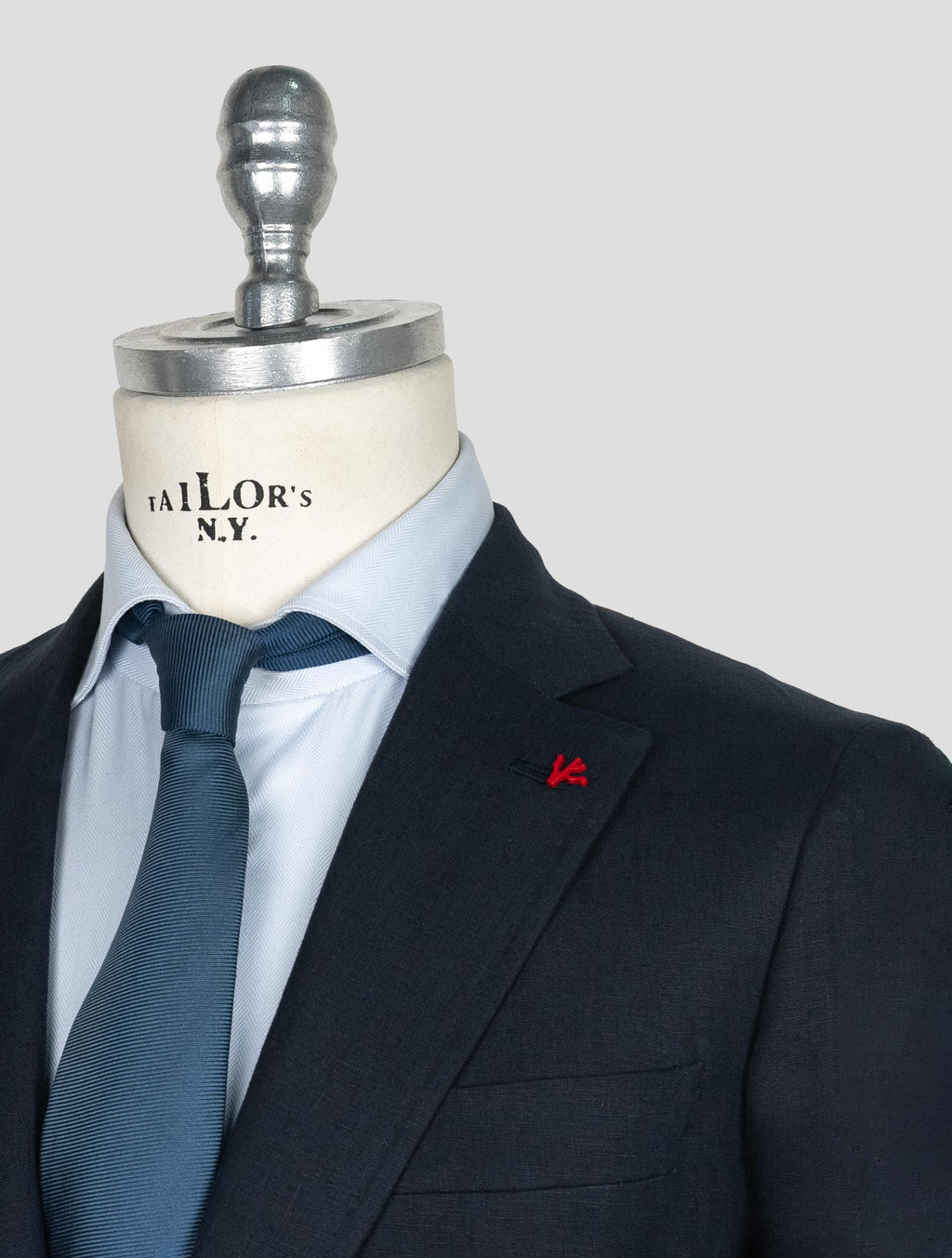 Isaia Blue Navy Linen Suit 5