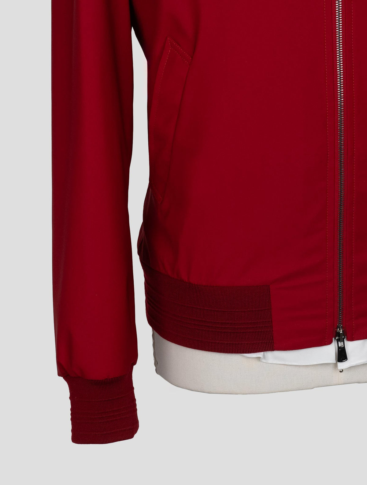 Isaia Red Wool Pl Silk Ea Coat 5