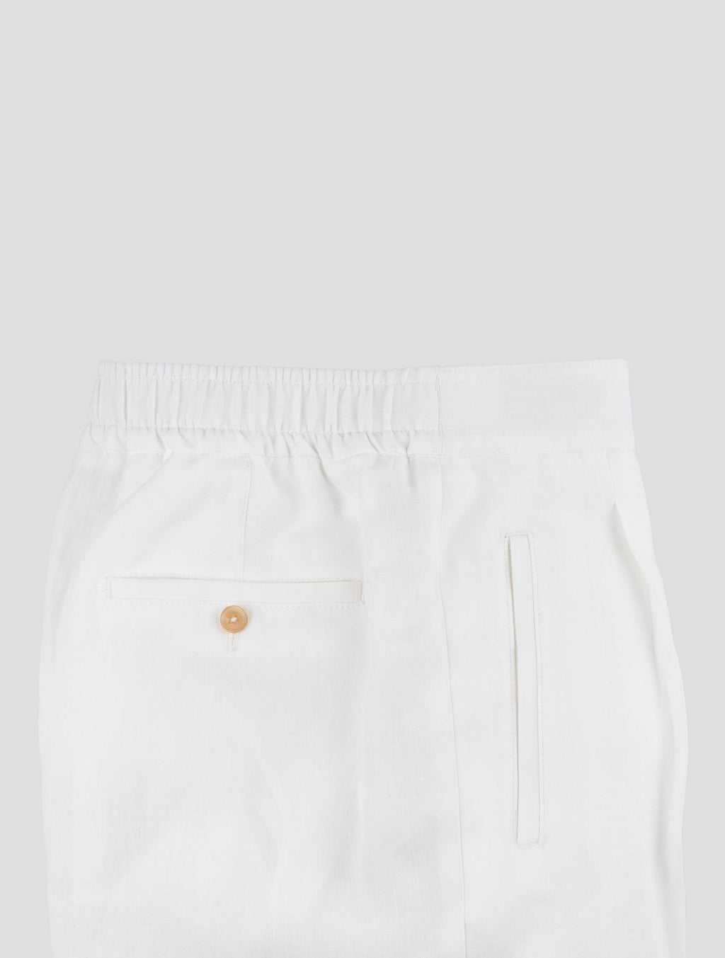 Isaia White Linen Cargo Pants 3