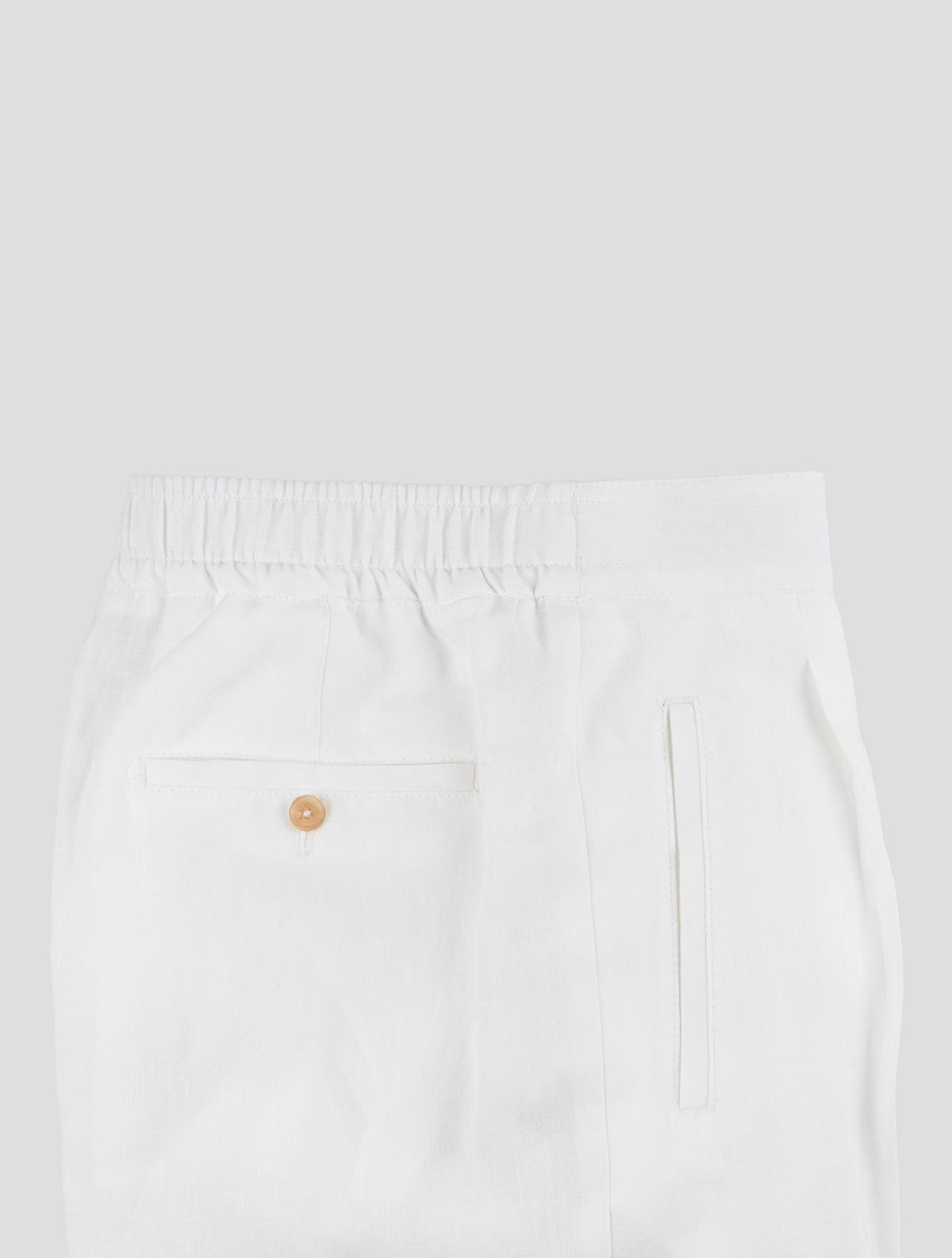 Isaia White Linen Cargo Pants 3