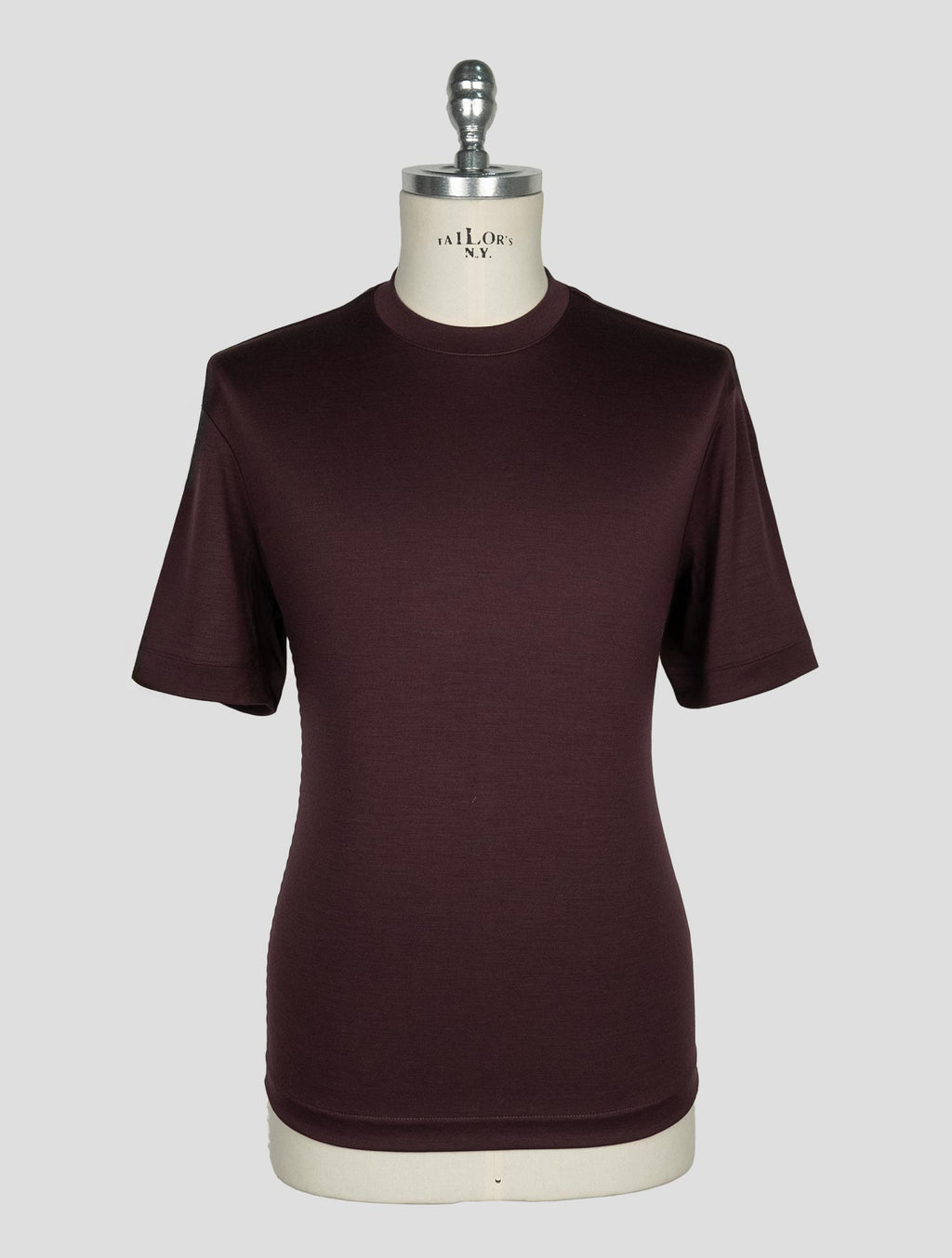 Richard Smith Burgundy Loro Piana Wool Australis Aqua T-shirt 1