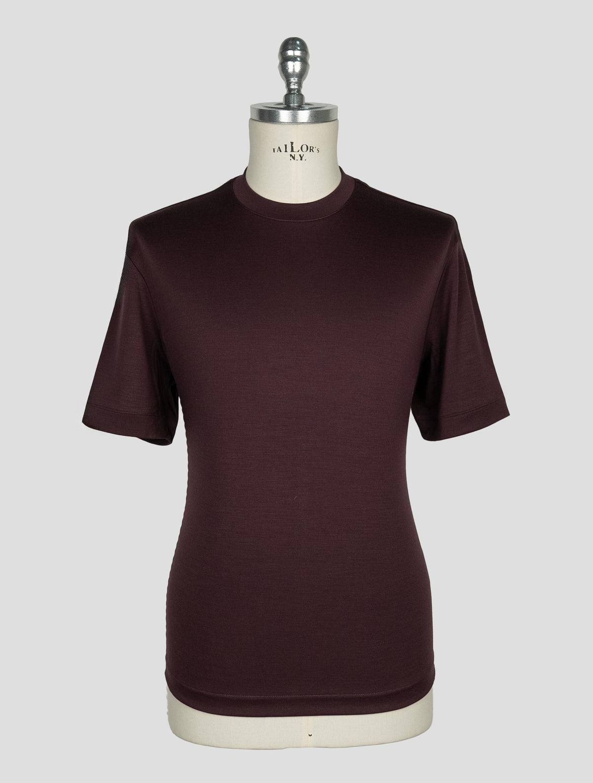 Richard Smith Burgundy Loro Piana Wool Australis Aqua T-shirt 1