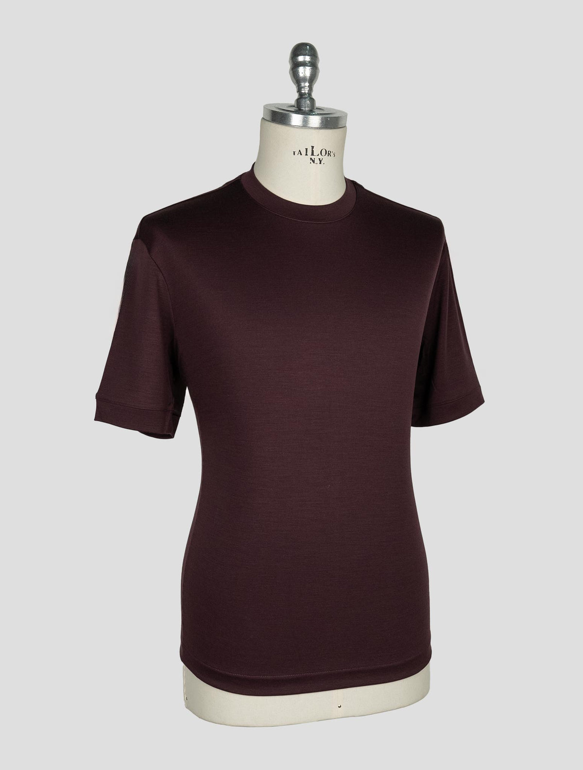 Richard Smith Burgundy Loro Piana Wool Australis Aqua T-shirt 2