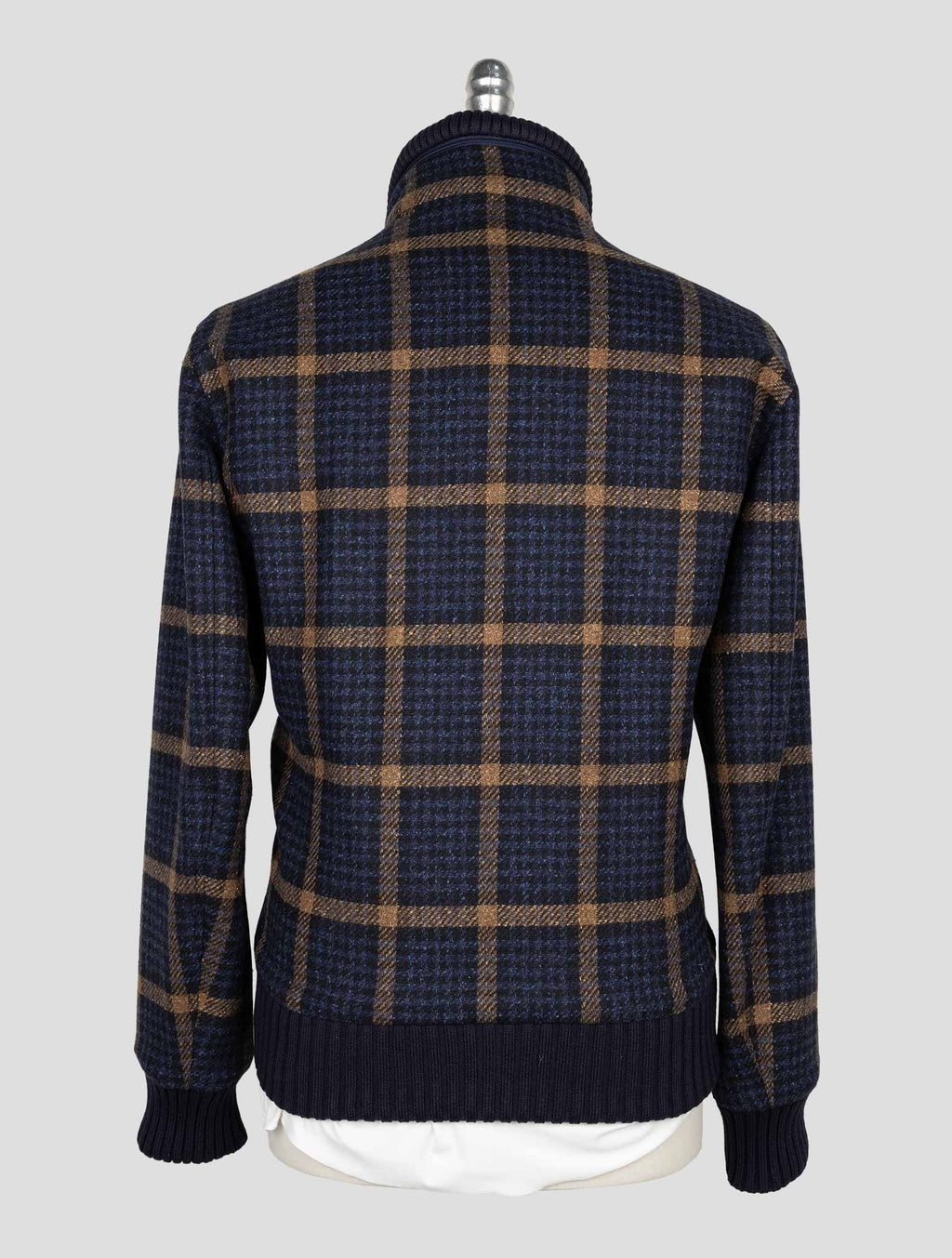 Kired Blue Beige Virgin Wool Silk Coat 3