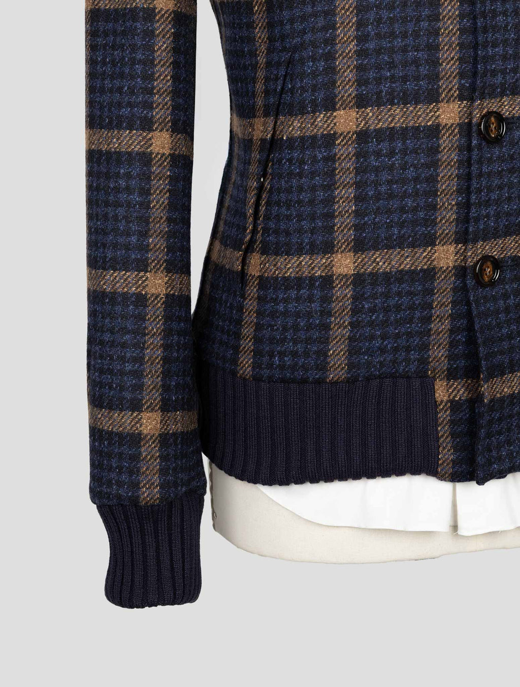 Kired Blue Beige Virgin Wool Silk Coat 4