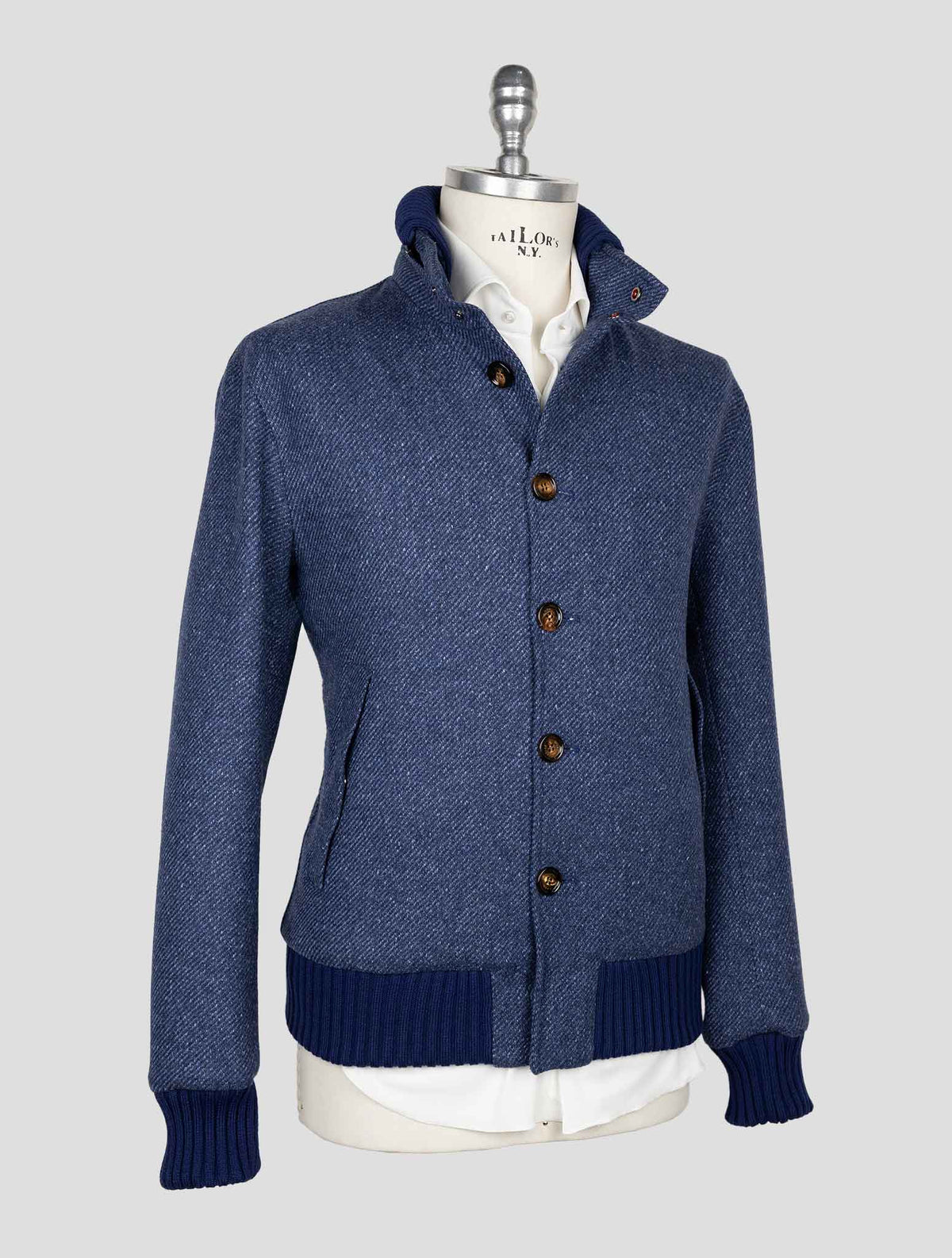 Kired Blue Virgin Wool Silk Coat 2