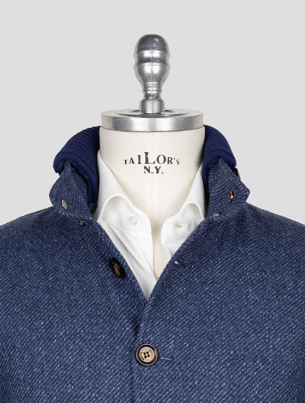 Kired Blue Virgin Wool Silk Coat 4