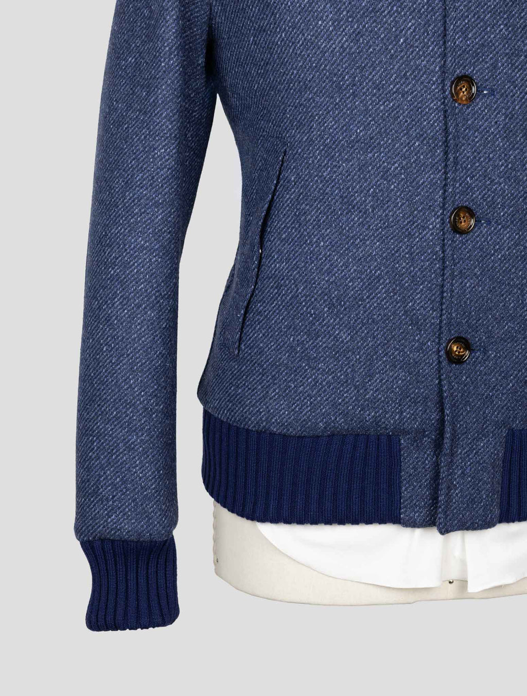 Kired Blue Virgin Wool Silk Coat 5