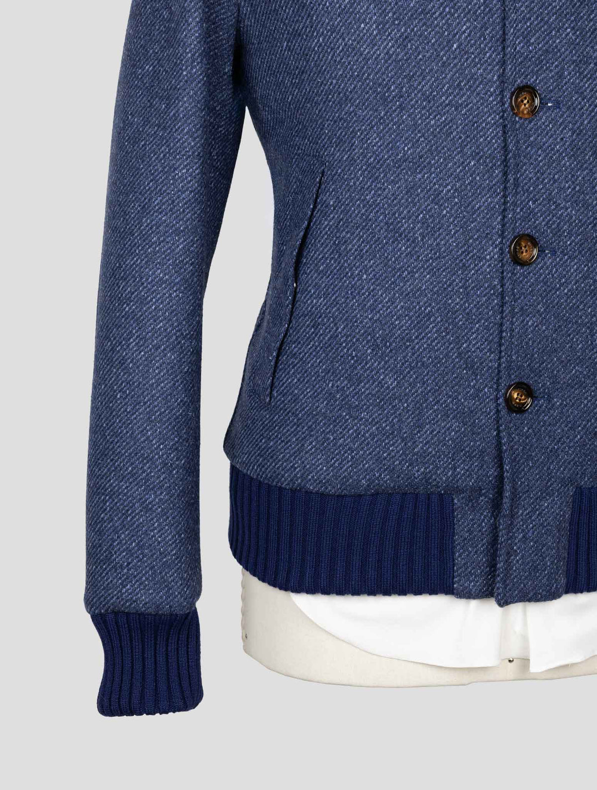 Kired Blue Virgin Wool Silk Coat 5