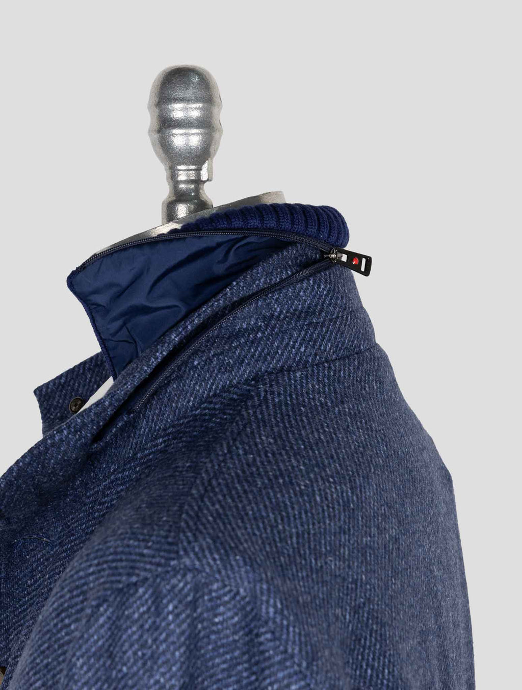 Kired Blue Virgin Wool Silk Coat 6