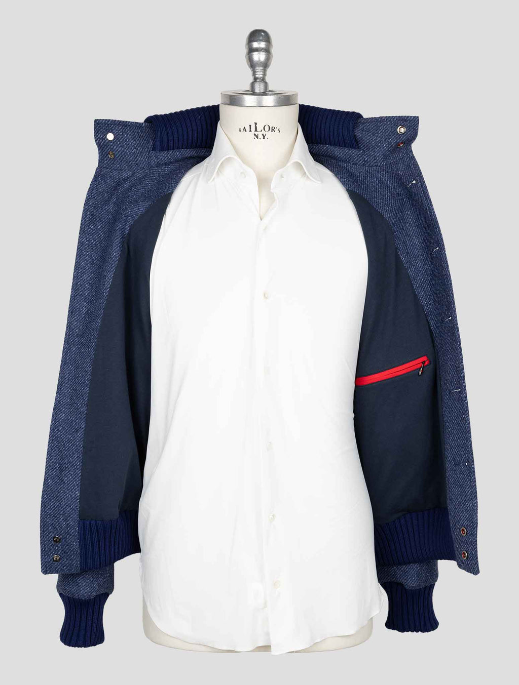 Kired Blue Virgin Wool Silk Coat 7