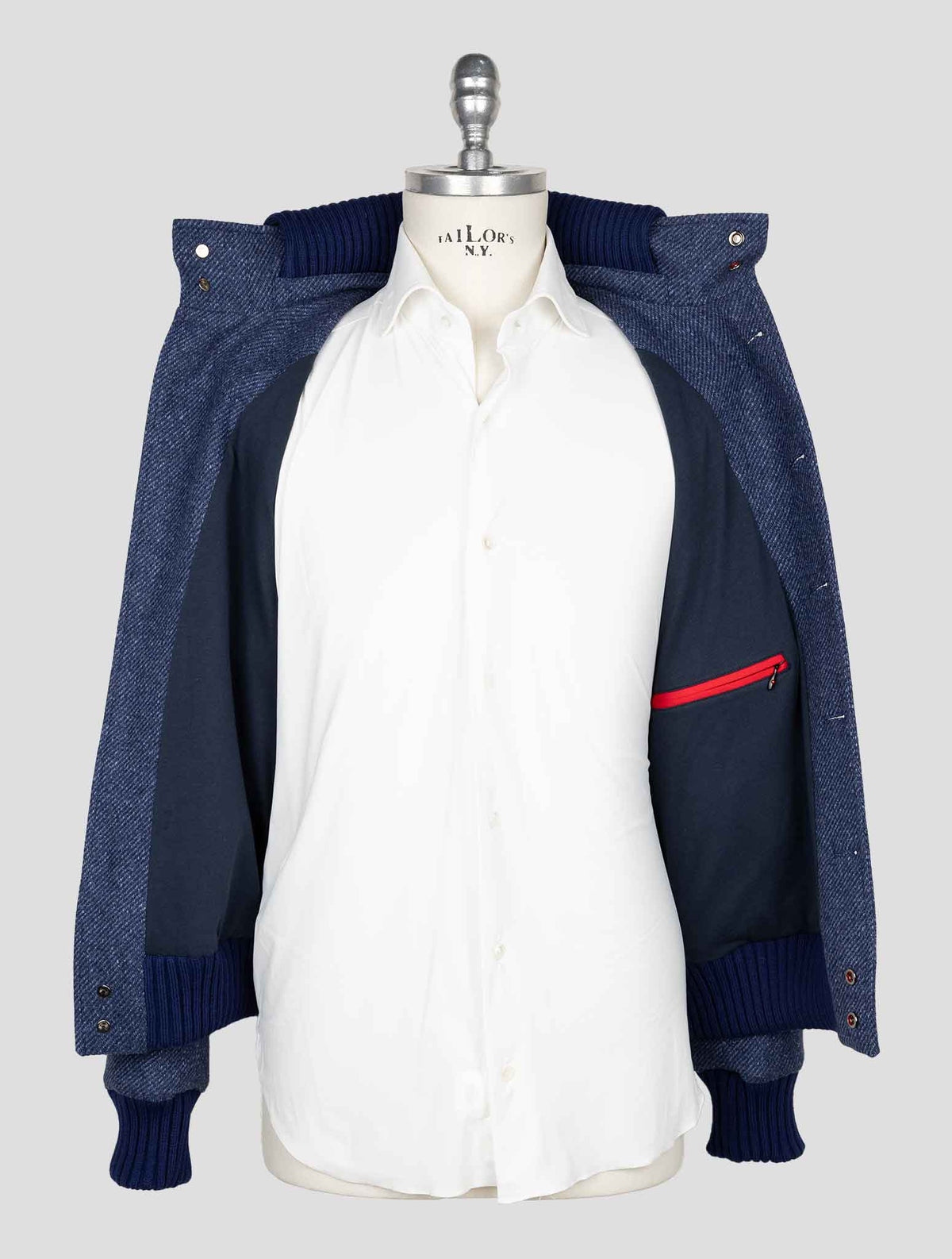 Kired Blue Virgin Wool Silk Coat 7