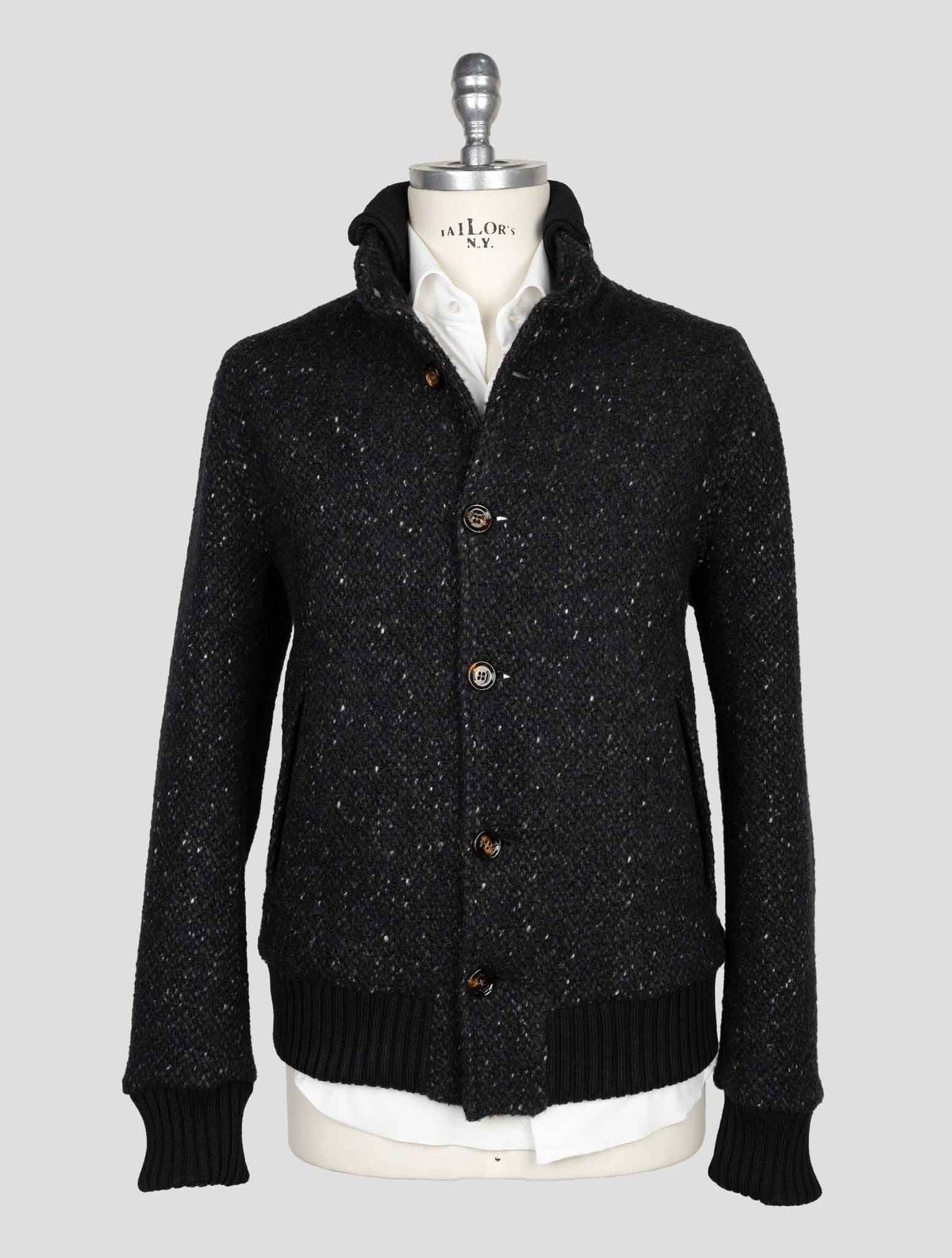 Kired Black Virgin Wool Cashmere Silk Coat 1