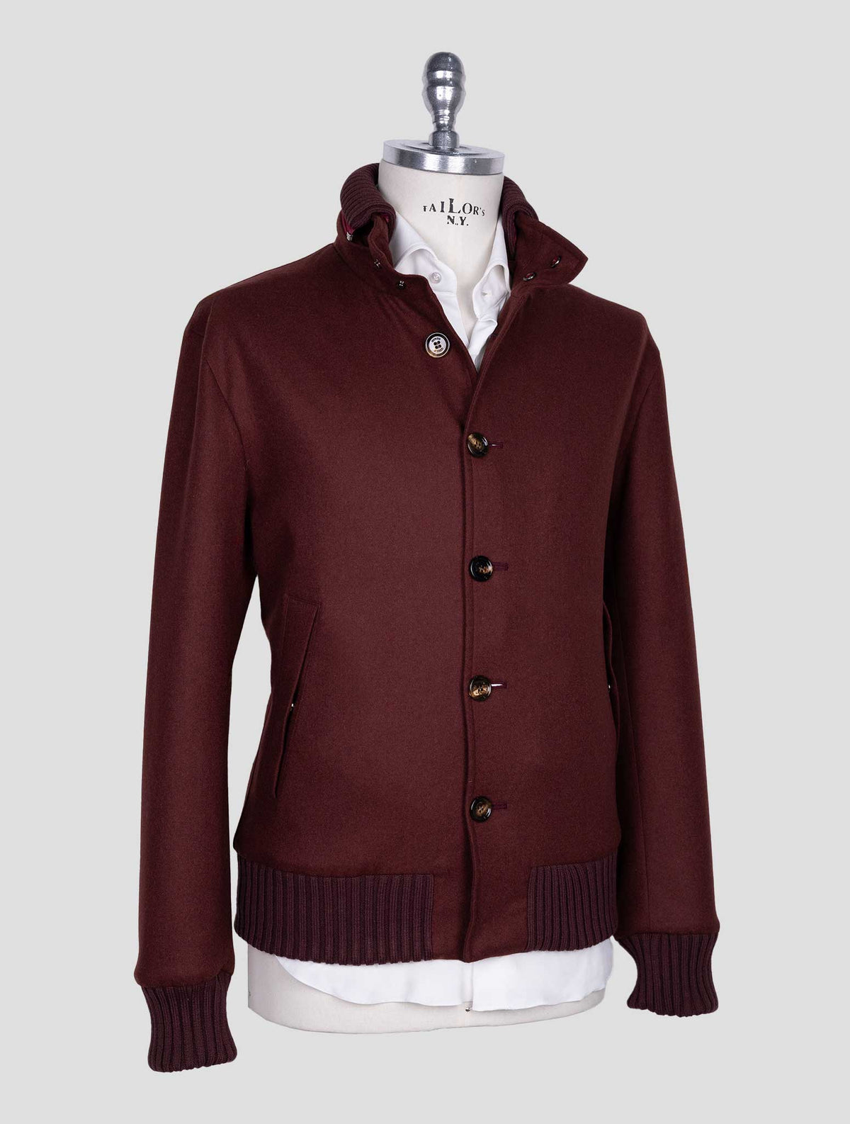 Kired Burgundy  Cashmere Pa Ea Coat 2