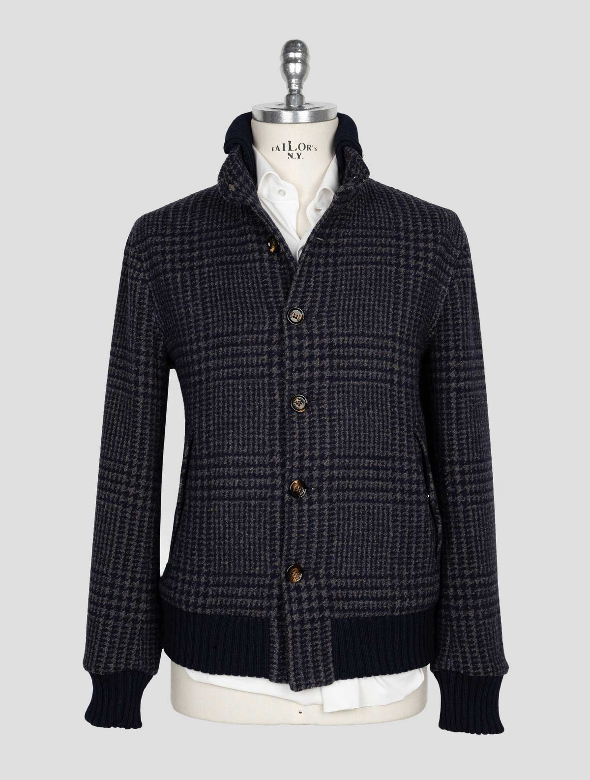 Kired Blue Beige Wool Alpaca Pa Coat 1