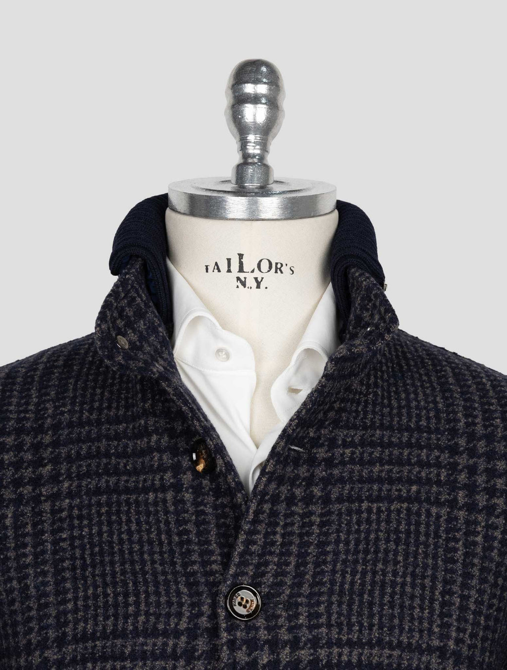 Kired Blue Beige Wool Alpaca Pa Coat 4