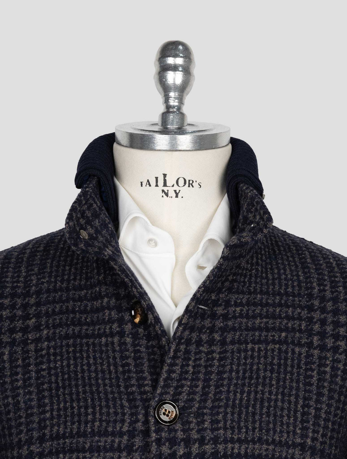 Kired Blue Beige Wool Alpaca Pa Coat 4