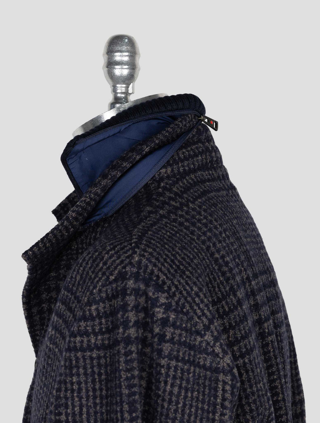 Kired Blue Beige Wool Alpaca Pa Coat 6