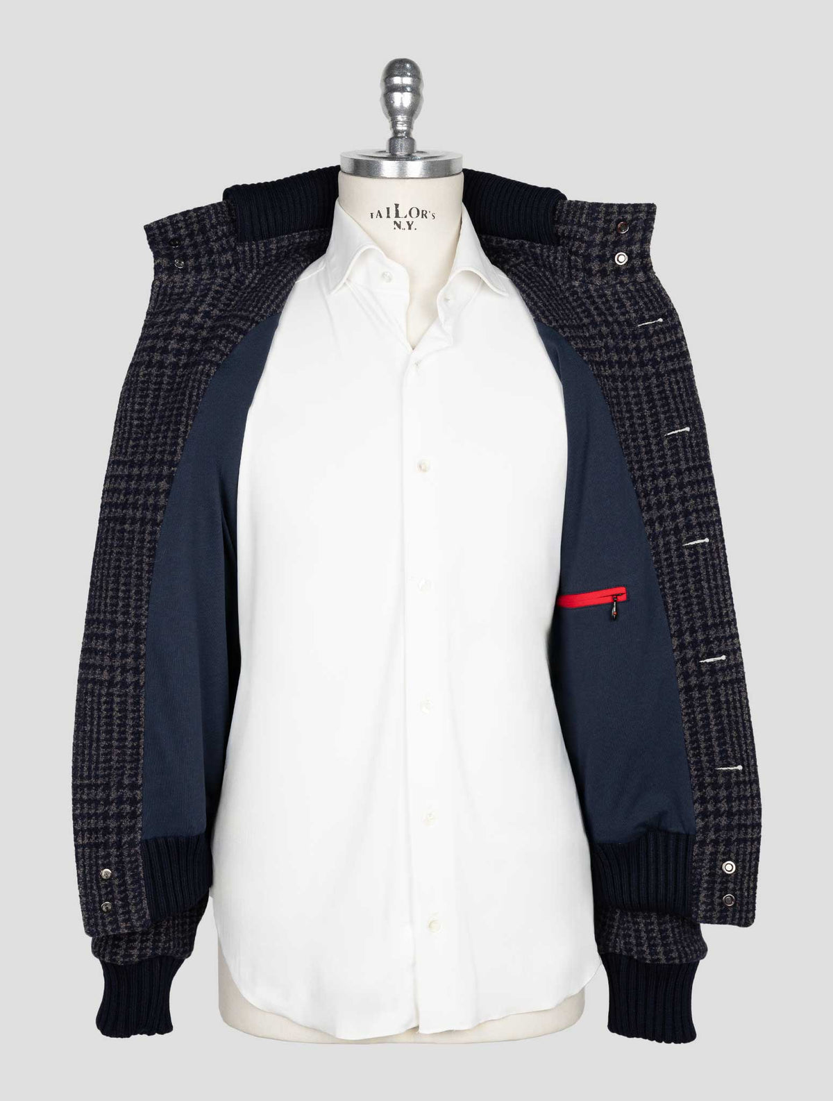 Kired Blue Beige Wool Alpaca Pa Coat 7
