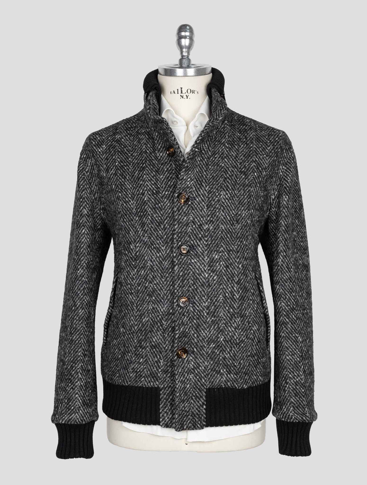 Kired Black White Wool Coat 1