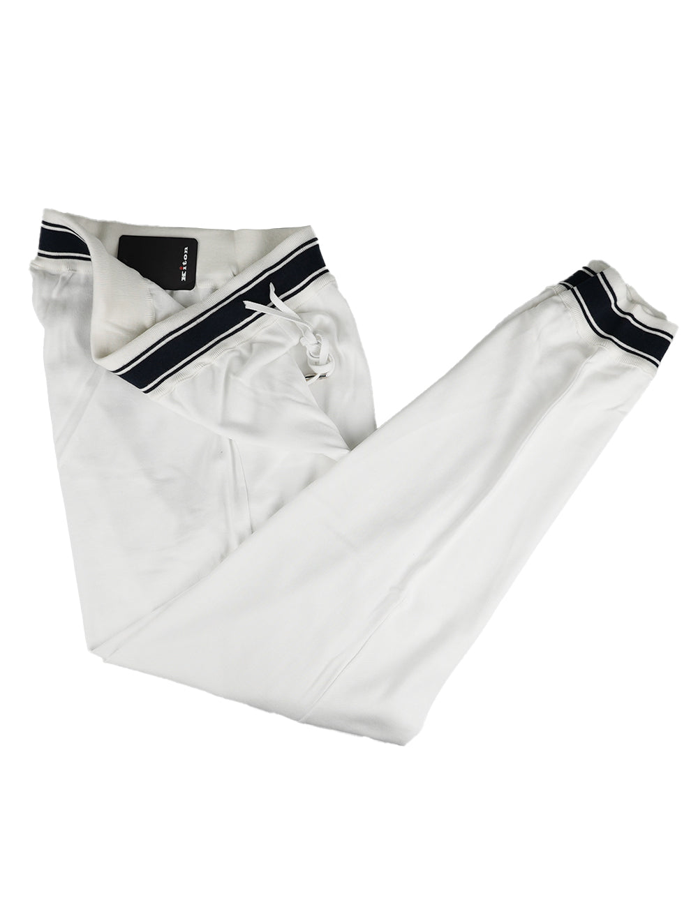 Kiton White Black Cotton Jogging Pants 2