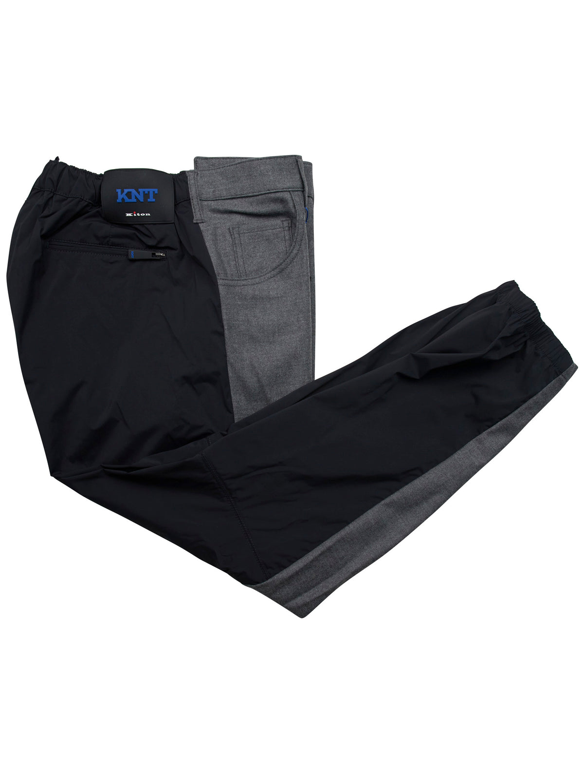Kiton KNT Gray Black Wool Ea Jeans 1