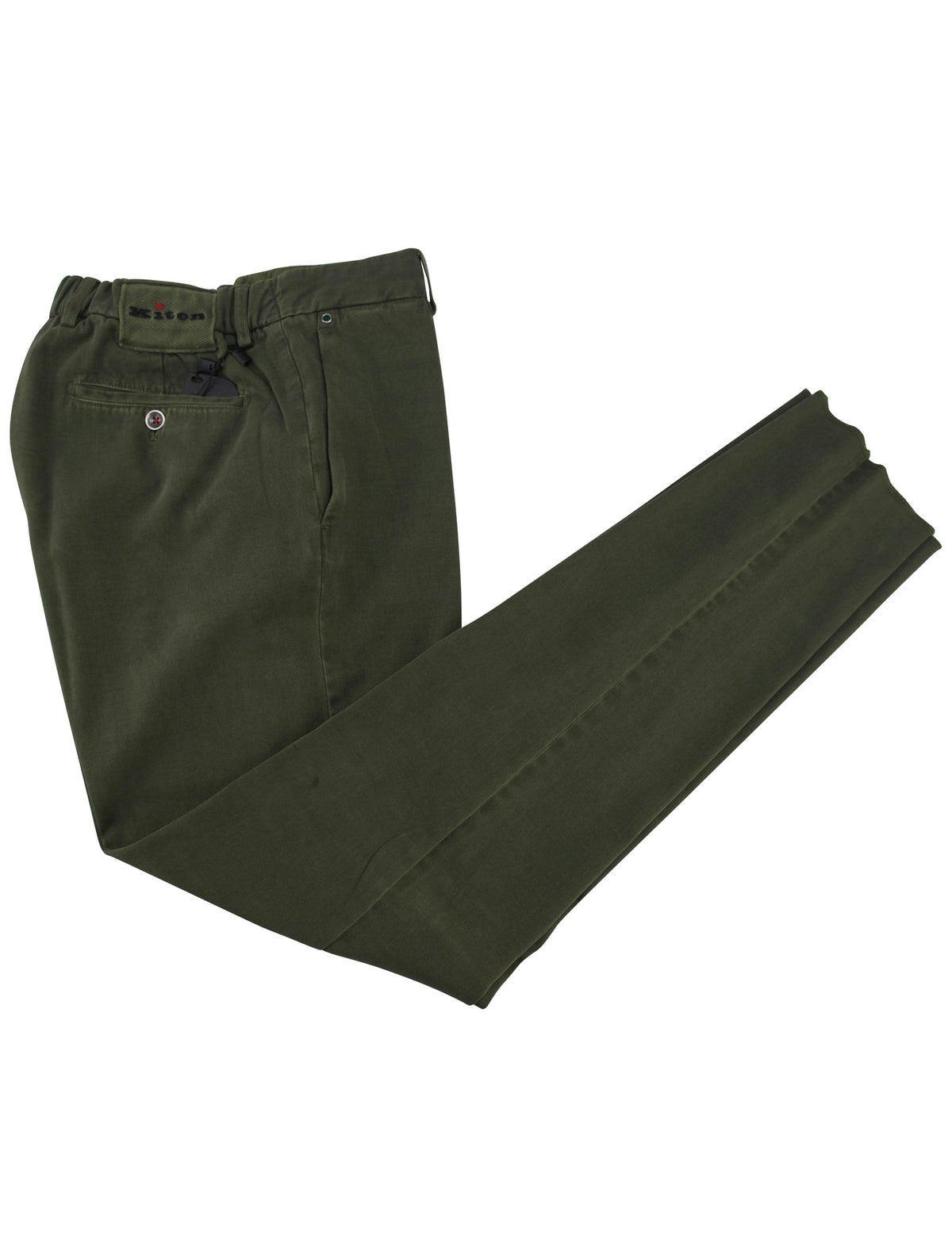 Kiton Green Cotton Cashmere Pants 1