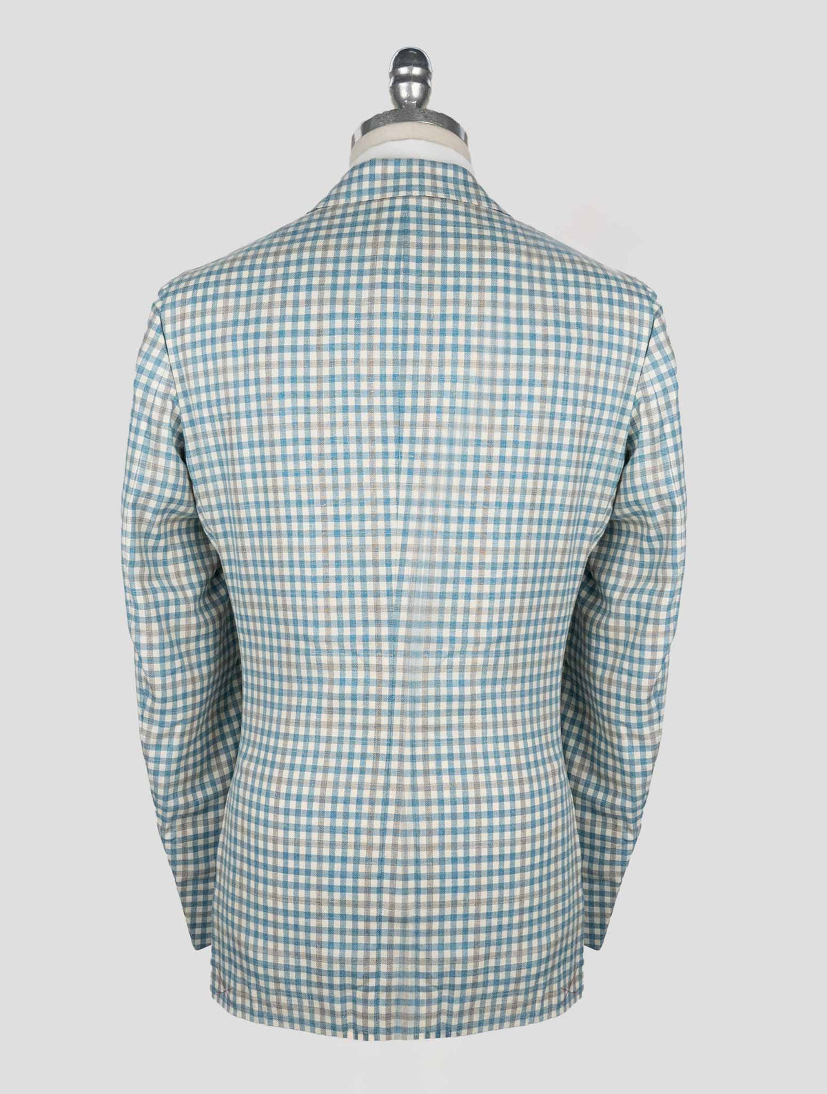 Isaia Light Blue White Wool Silk Linen Ea Blazer 3