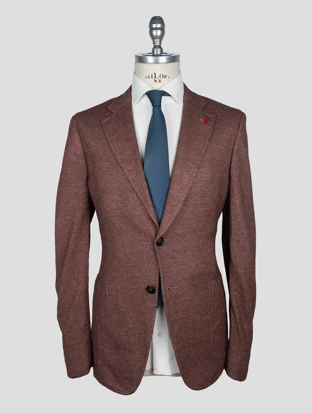 Isaia Burgundy Silk Cashmere Blazer 1