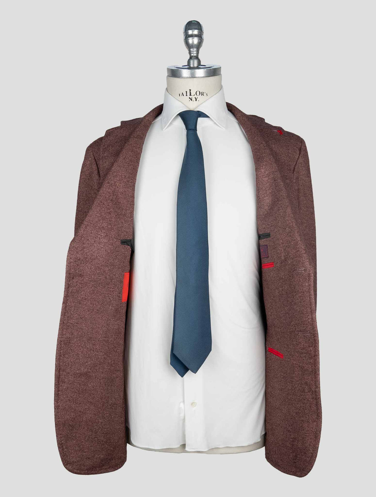 Isaia Burgundy Silk Cashmere Blazer 6