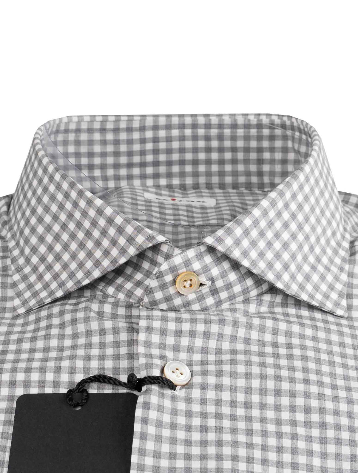 Kiton Gray White Cotton Shirt 2