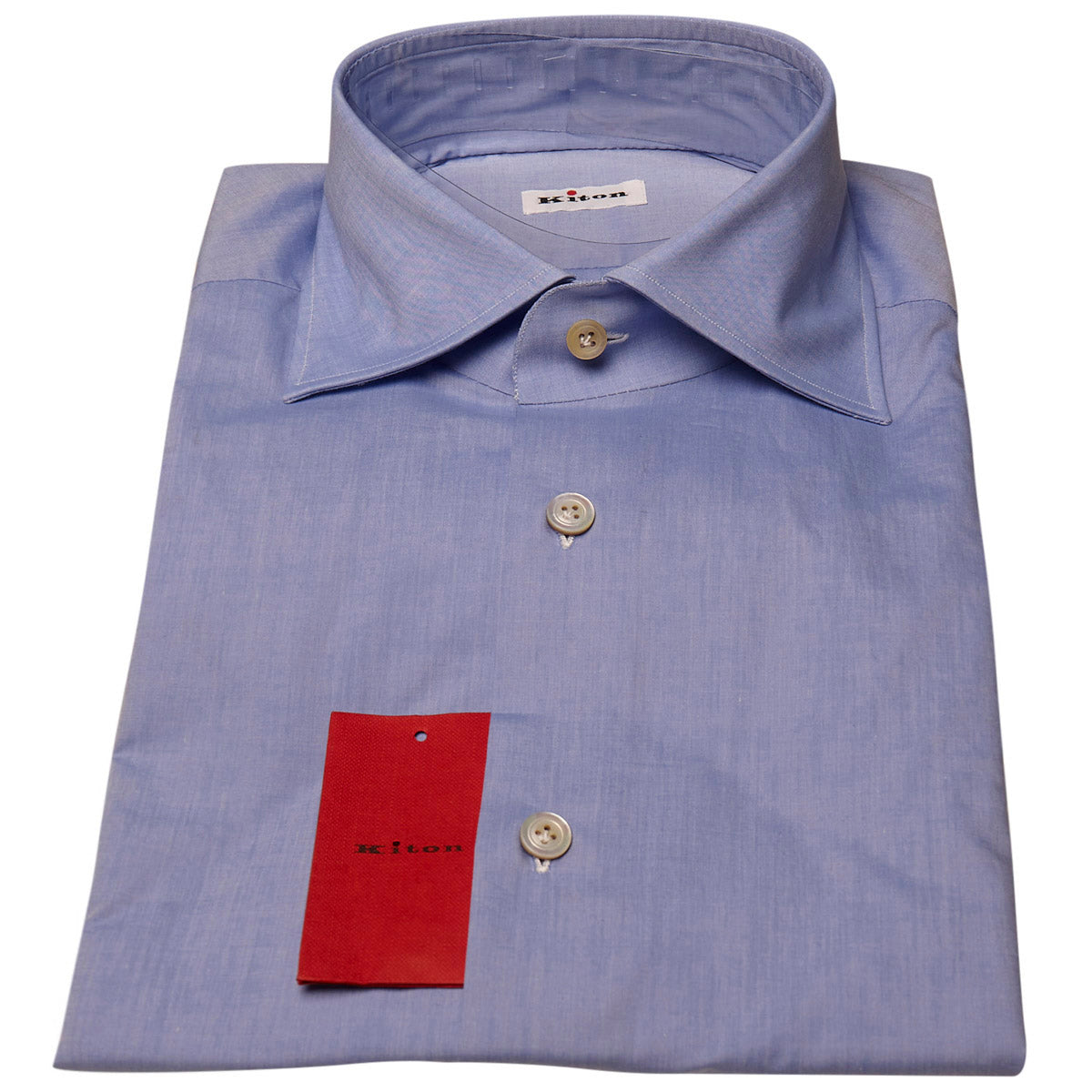 Kiton Light Blue Cotton Shirt 1