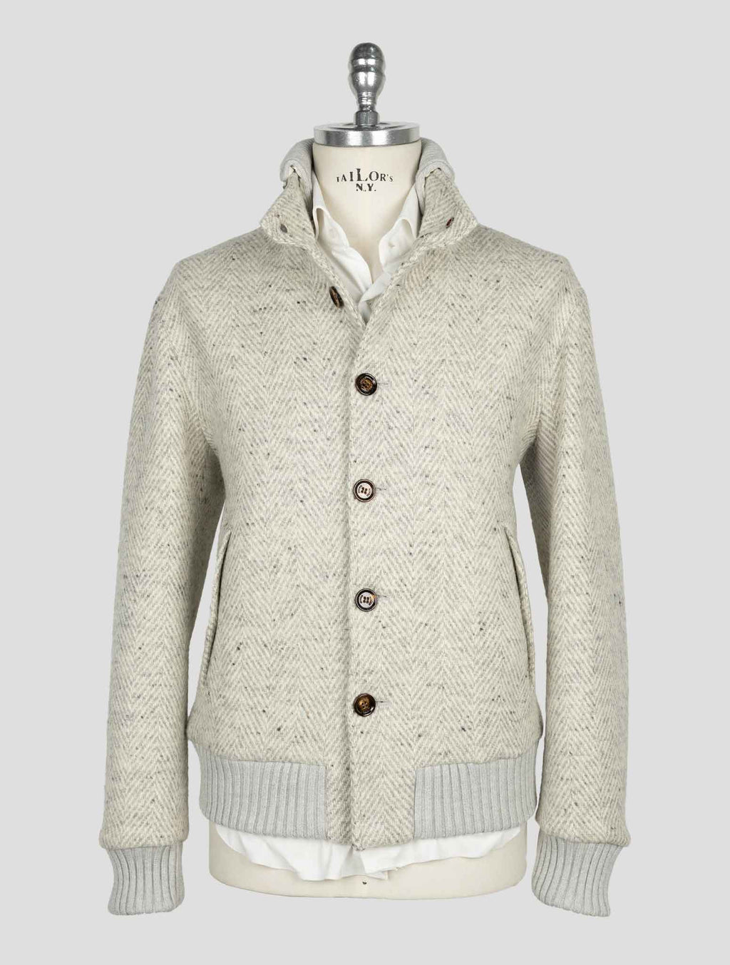 Kired Gray White Wool Coat 1