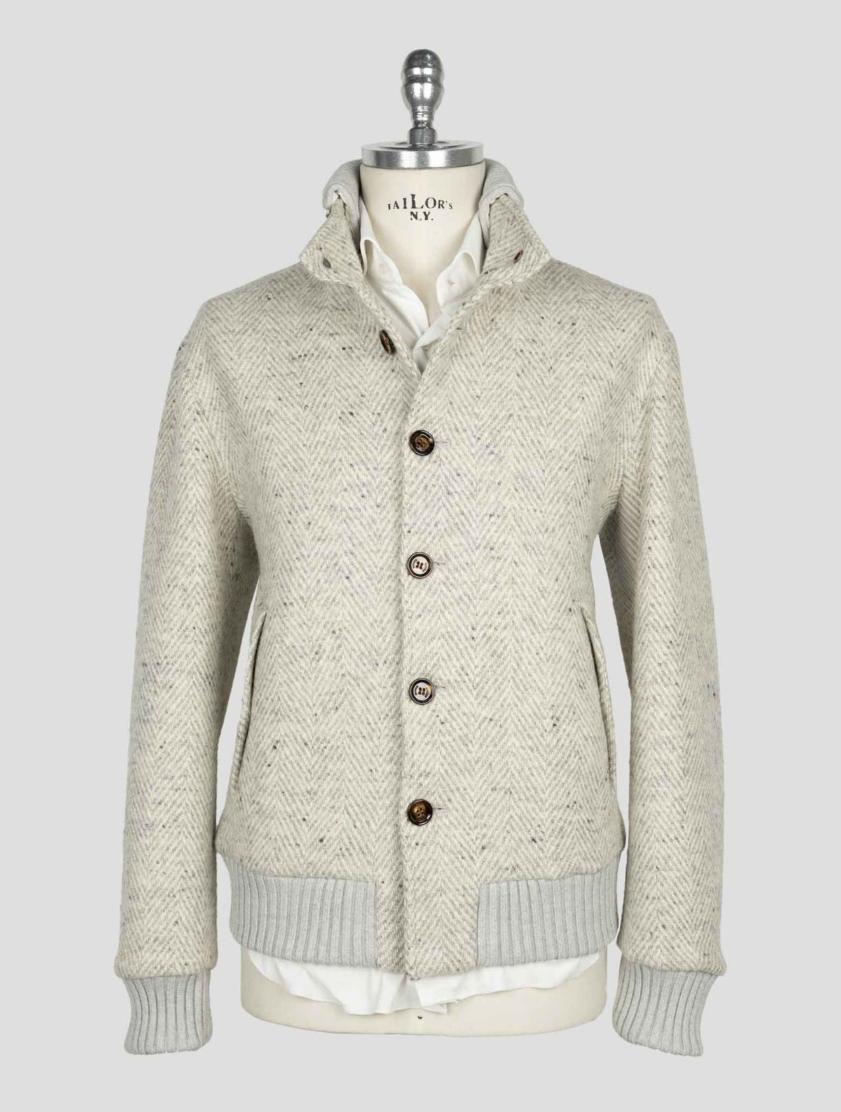 Kired Gray White Wool Coat 1