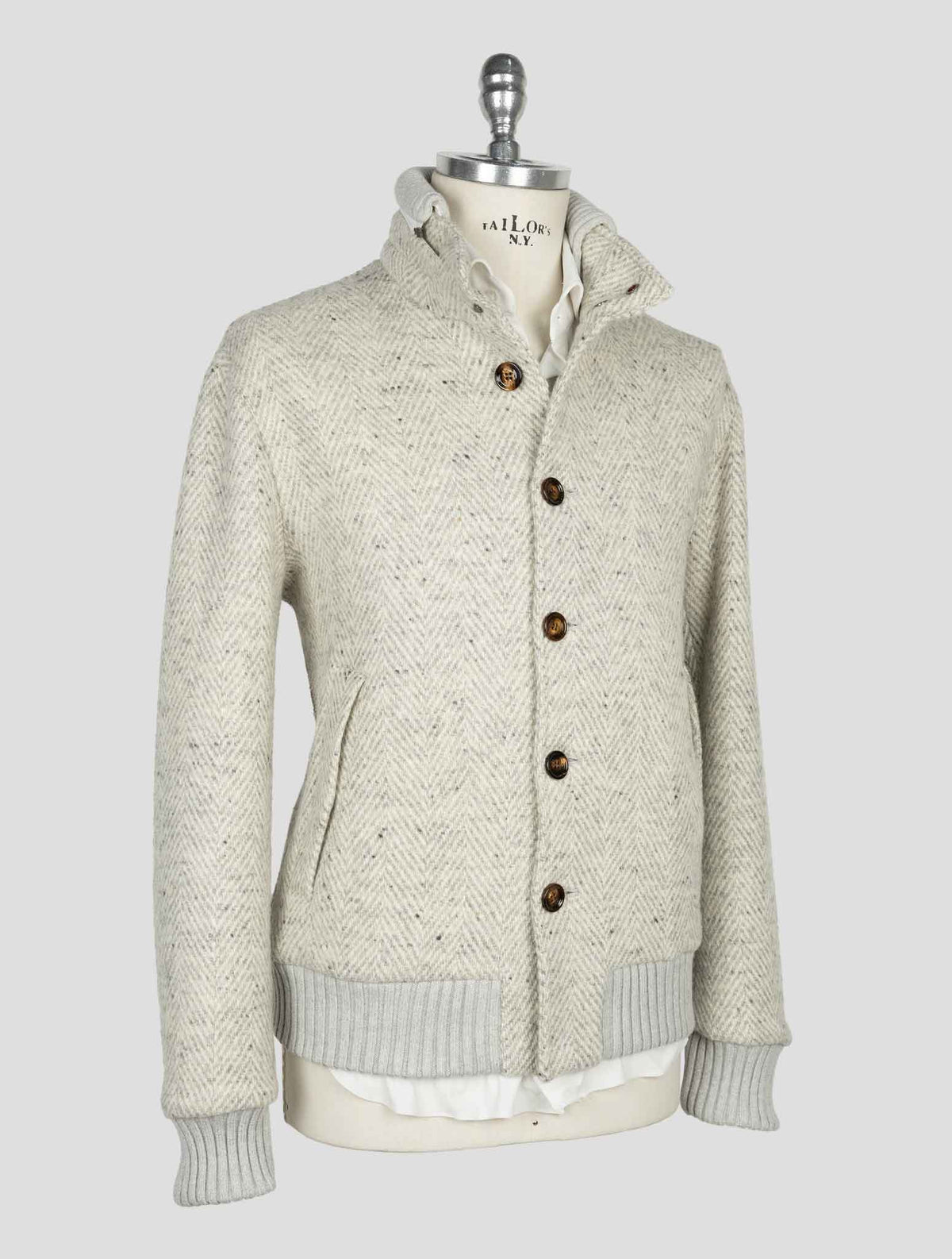 Kired Gray White Wool Coat 2