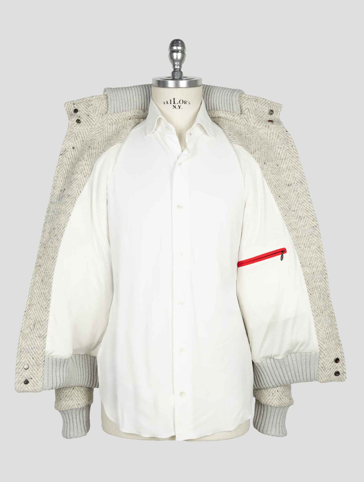 Kired Gray White Wool Coat 5