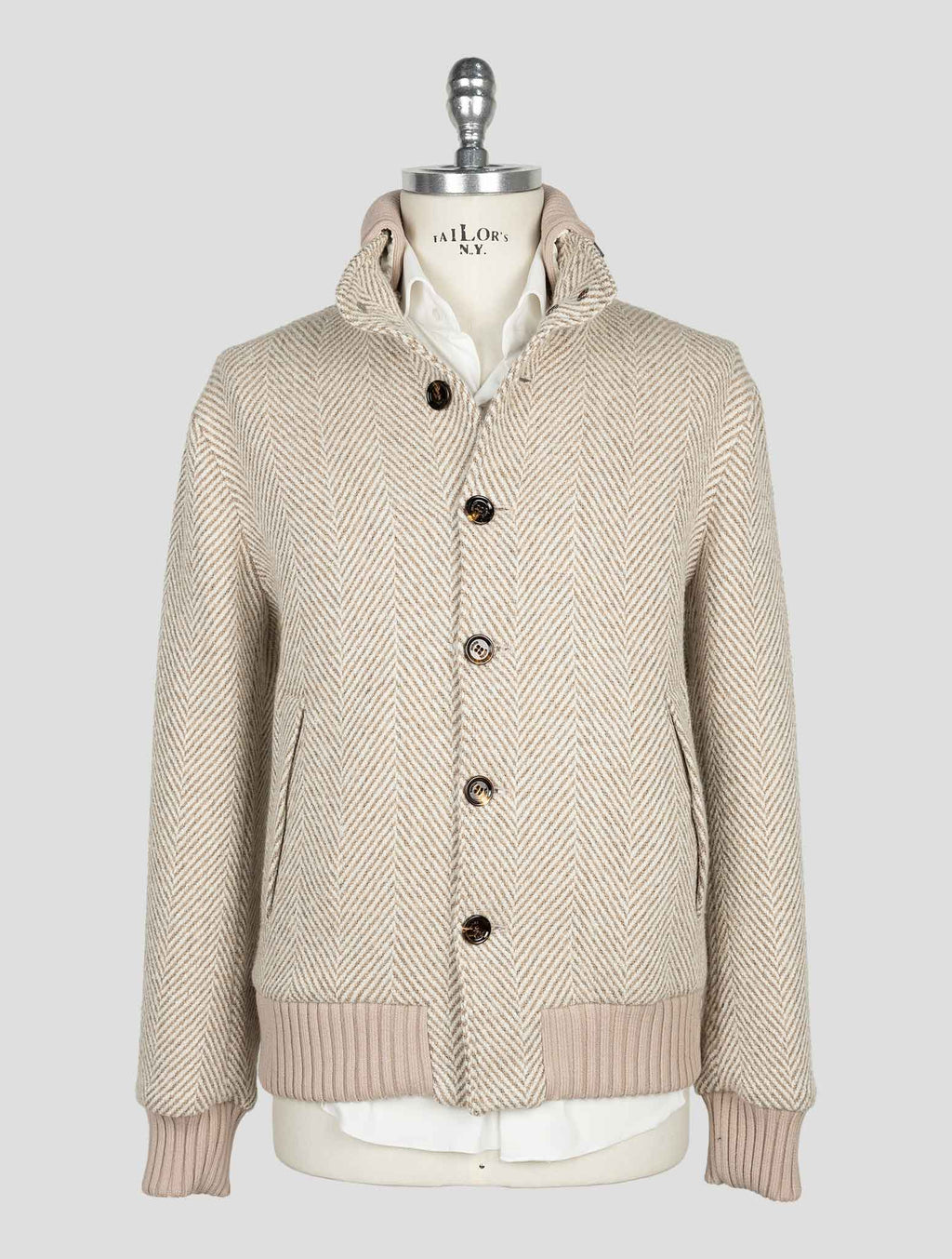 Kired Beige Alpaca Wool Pa  Coat 1