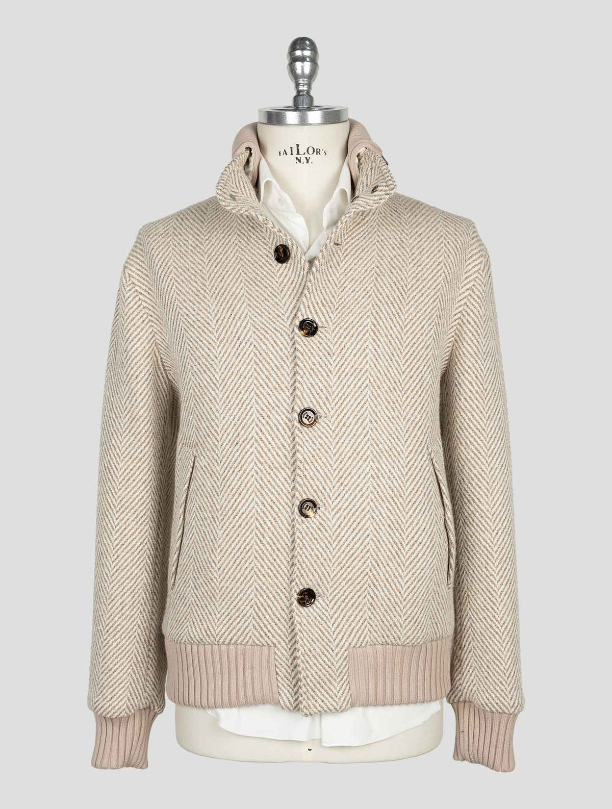 Kired Beige Alpaca Wool Pa  Coat 1