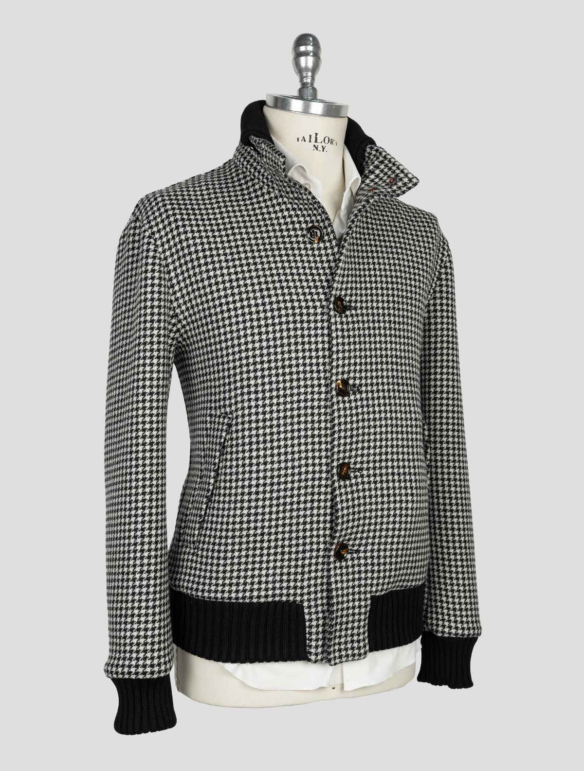 Kired Black White  Virgin Wool  Coat 2