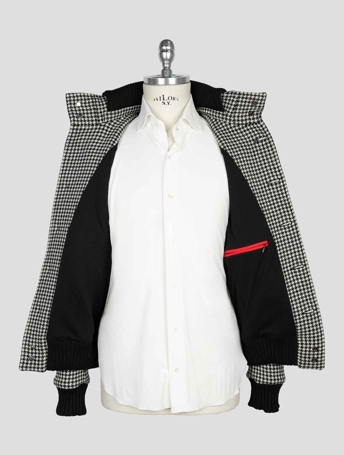 Kired Black White  Virgin Wool  Coat 5