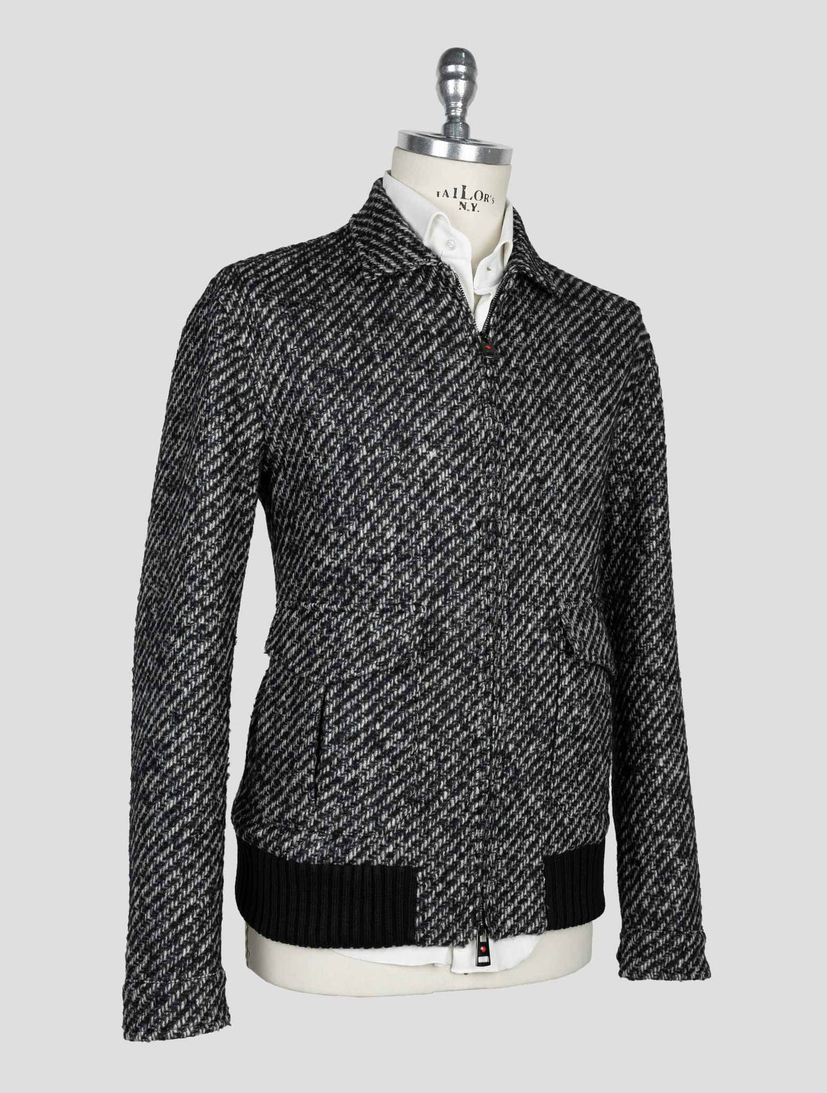 Kired Black White Virgin Wool Pa  Coat 2