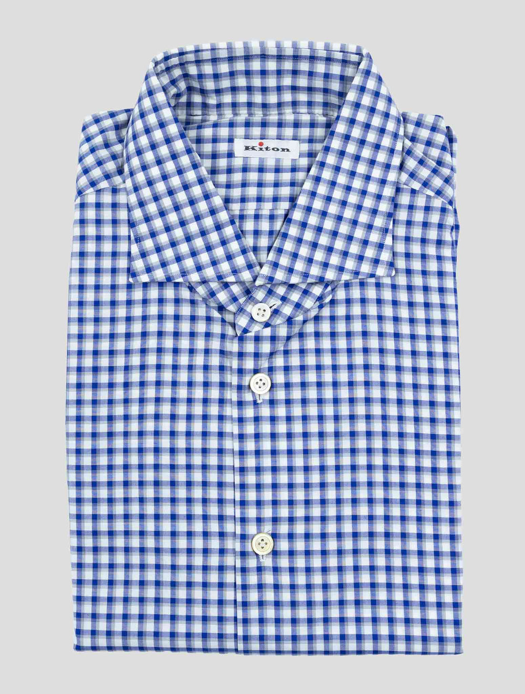 Kiton Pink Gray Linen Cotton Shirt 1